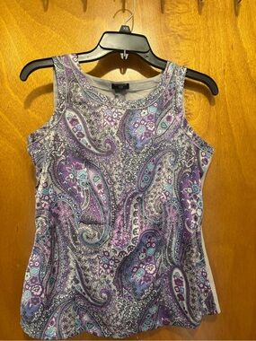 Ann Taylor Purple Paisley Tank Top